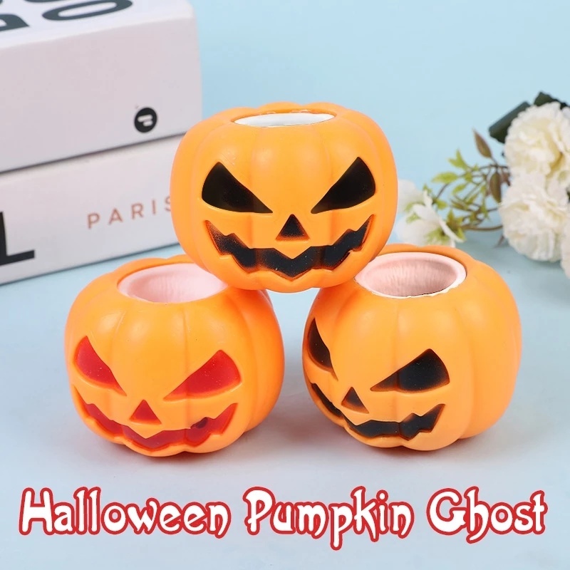 Đồ Chơi Nắn Bóp Hình Quả Bí Ngô Halloween Dễ Thương Vui Nhộn Giảm Căng Thẳng