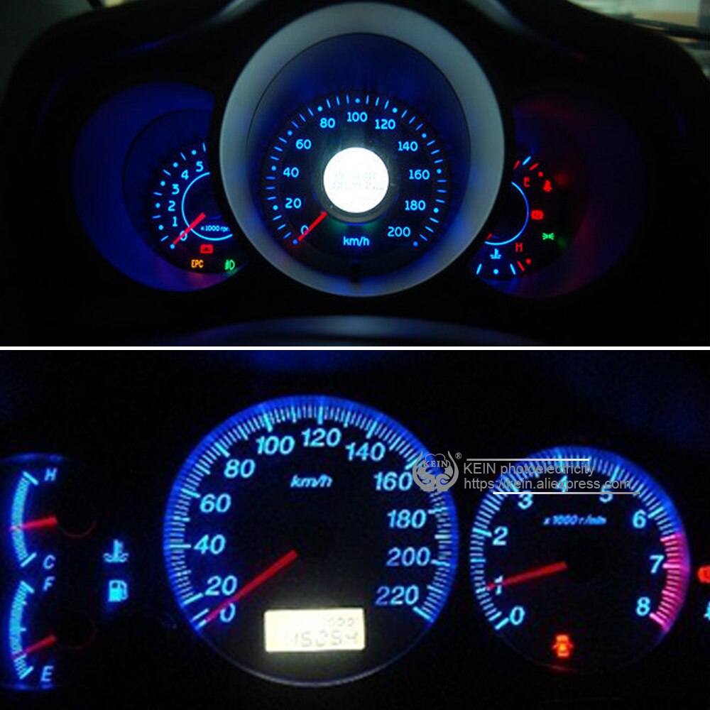 KEIN 2PCS W3W t5 led 3030 1smdCar Bảng điều khiển nội thất ô tô Chỉ báo Máy đo Công cụ tín hiệu t5 Đèn Đèn Bóng đèn 12V xe