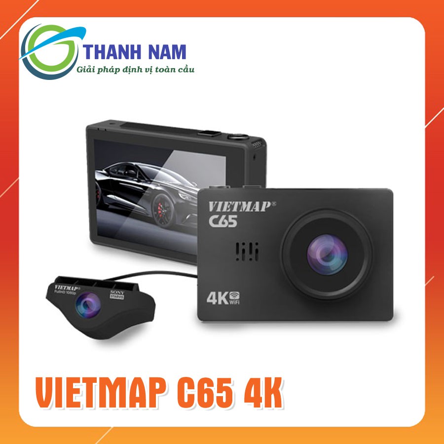 Camera hành trình Vietmap C65 4K,(Tặng thẻ 64G),Có WIFI, GPS, Ghi hình trước sau, có cảnh báo