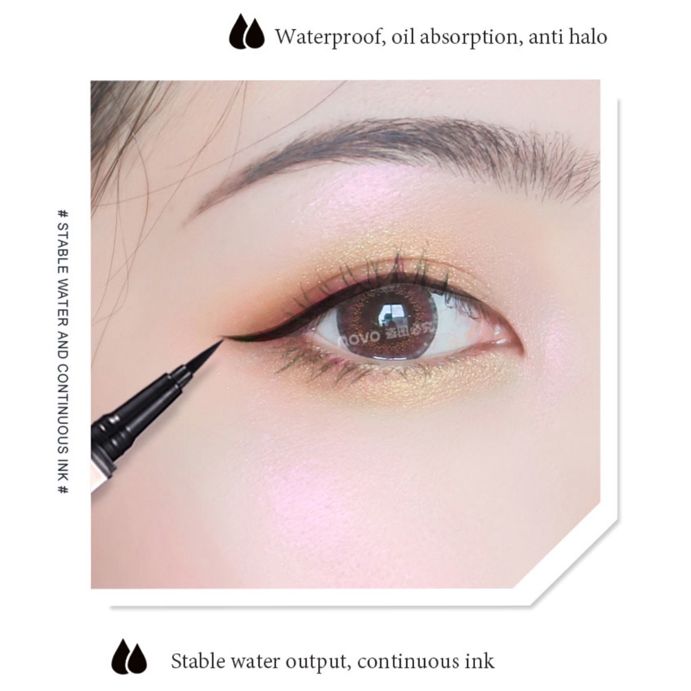 Hàng Có Sẵn Novo Bút Kẻ Mắt Dạng Sóng Nàng Tiên Cá Nhẹ Không Thấm Nước Trang Điểm Thanh Toán Khi Nhận Hàng