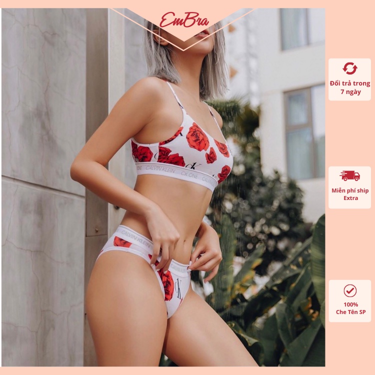 Bộ đồ lót nữ Embra CK hoa hồng EBB51