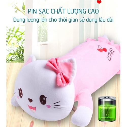 Gối nằm massage cổ vai gáy hồng ngoại pin sạc hello kitty YJ-68 - hàng chính hãng