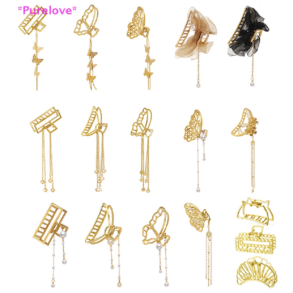 Set 27 Kẹp Tóc Màu Vàng Kim Chống Trượt Tiện Dụng Cho Nữ Mới