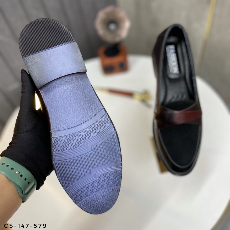 Giày Lười Nam Patina Thời Trang 💥 Chất Da Bò 100% 🎁 Đế PHÍP Chắc Chắn Cao 3.5cm 💥 CS-147