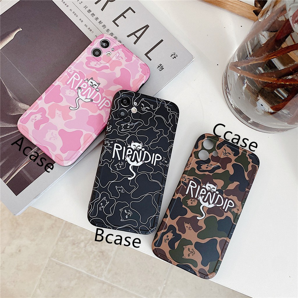 Soft Plastic Phone Case Camouflage RIPNDIP suitable for iPhone12 mini 11 PRO MAX 6/6s 7/8plus SE2 X/XS XR XSMAX #HG3943