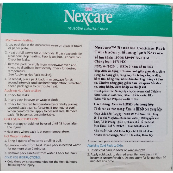 Túi Chườm Nóng Lạnh 3M Nexcare 2671PEG – 70005264075 – Hàng Chính Hãng – HIBUCENTER