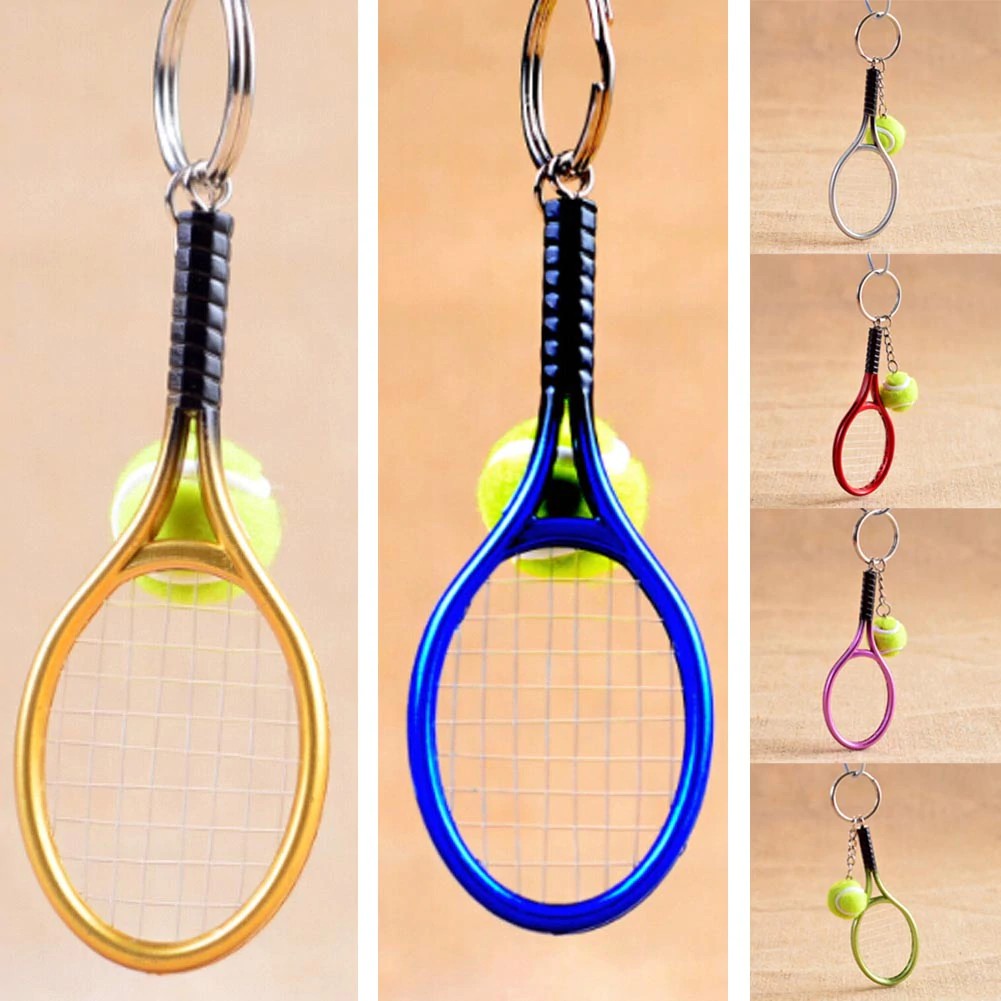 Móc khóa hình cây vợt tennis với 6 màu sắc đa dạng cho nam và nữ