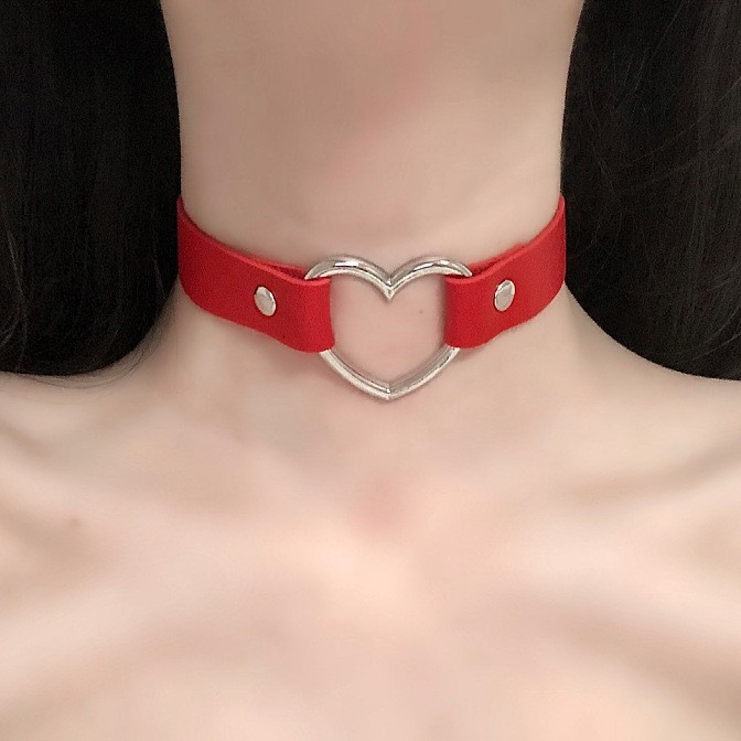 Choker / vòng đeo cổ da hịn mix khoen trái tim cực chất PK21 Phụ kiện thời trang Nhà Kho TuTu