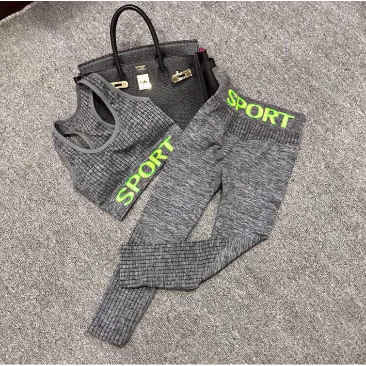 Bộ tập gym SPORT màu xám chất len-thanh lý