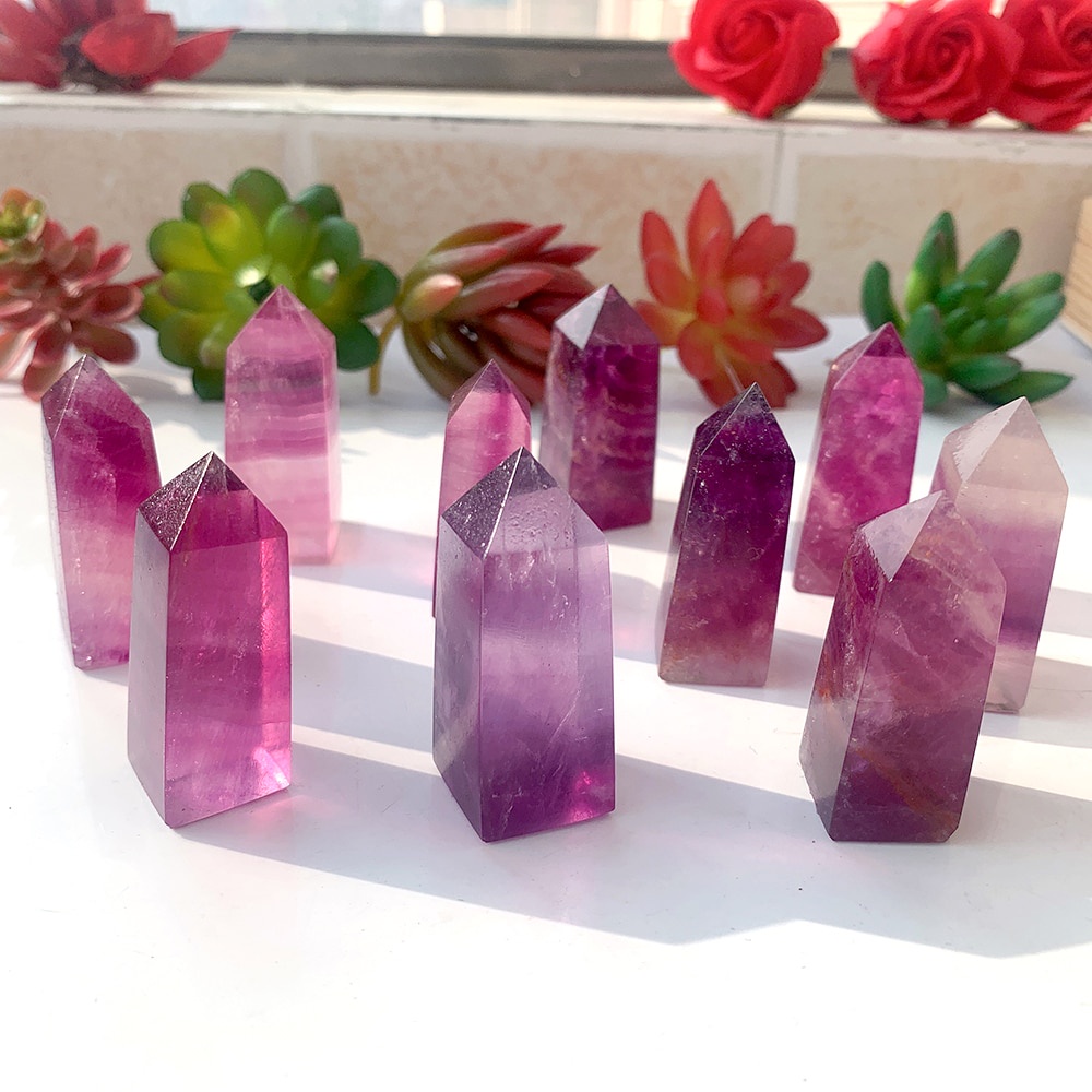 Đá Fluorite Lục Giác Tự Nhiên Nhiều Màu Sắc Dùng Trang Trí
