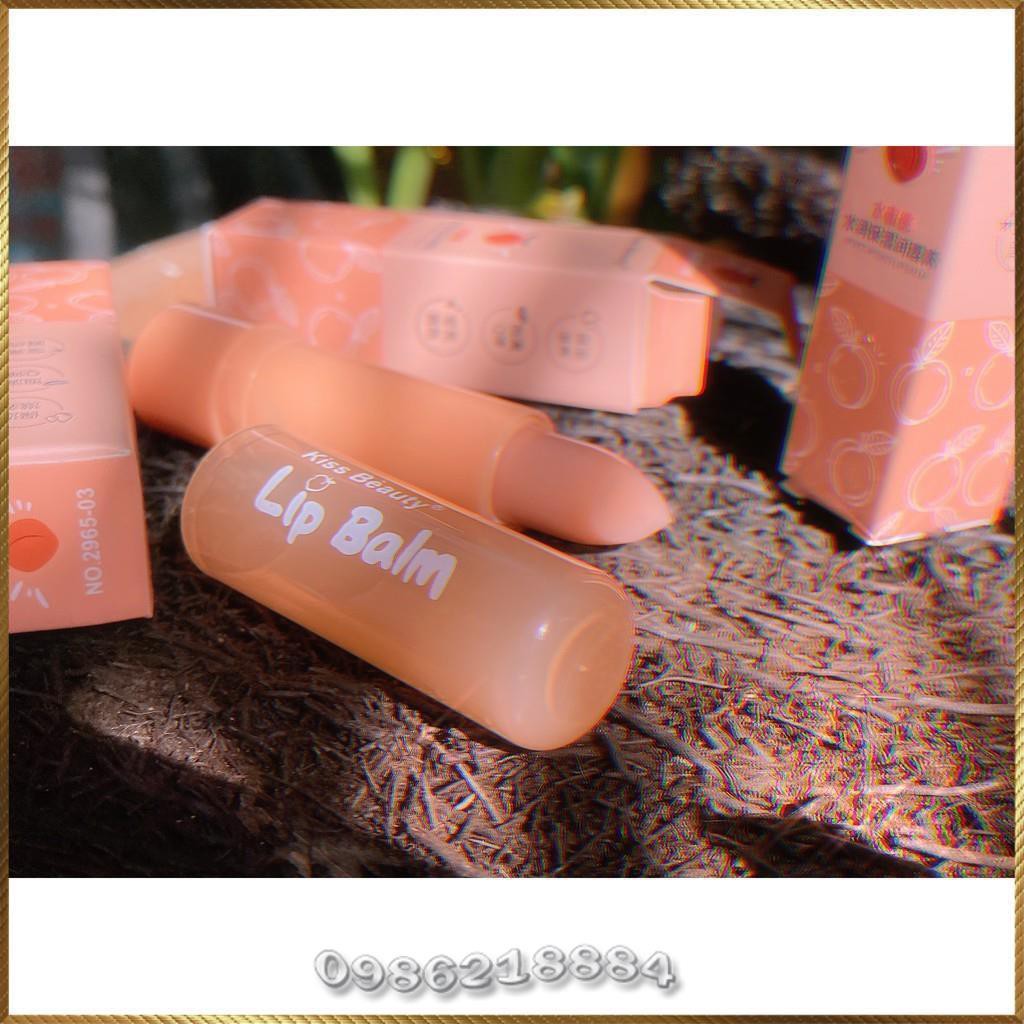 Son dưỡng môi Kiss Beauty Peach Lip Balm chiết xuất đào dưỡng ẩm chống khô KLB1