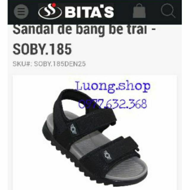 Dép sandal bitas bé trai đế êm (size 25-30) đỏ, đen