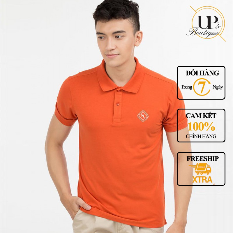 - Áo thun nam POLO trơn vải cá sấu cotton cao cấp ngắn tay màu cam