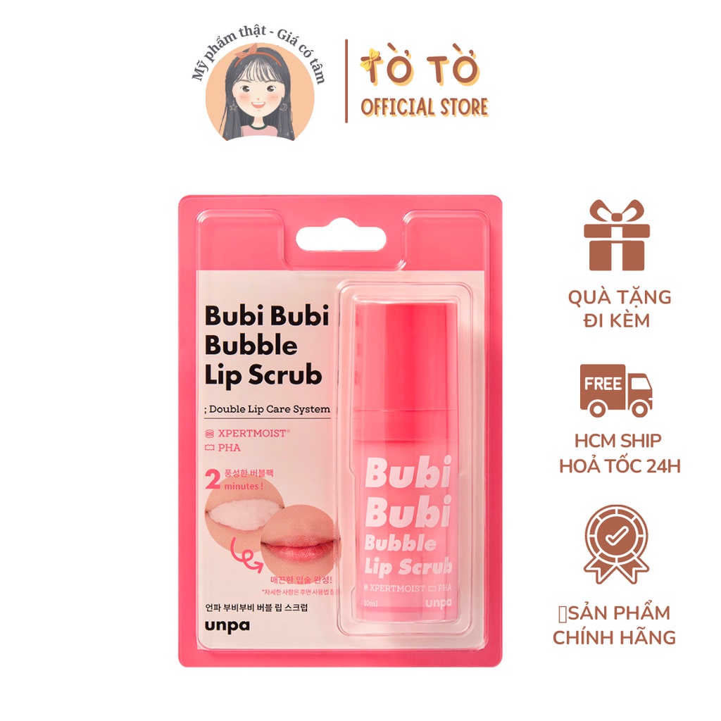 Tẩy Da Chết Môi Unpa Bubi Bubi Lip Mẫu Mới 10ml