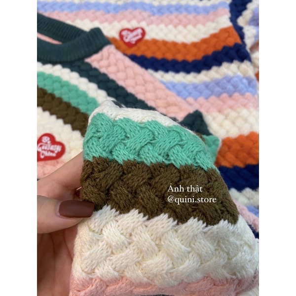 Áo Len Sọc Ngang Đan Nổi Mix&Match