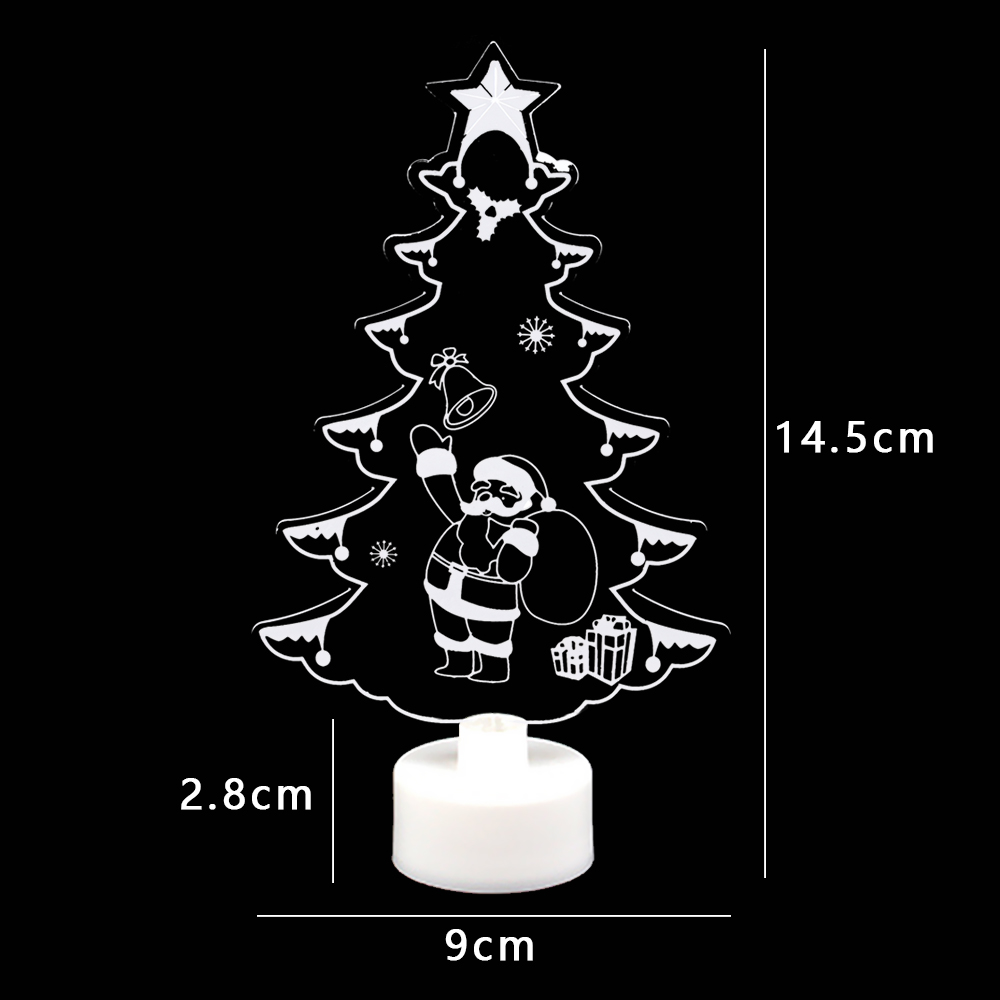 ❤LANSEL❤ Cute Night Light Children Led Light Santa Claus Lamp Festival Christmas Tree Hallway Acrylic Decoration Bedroom Decoration