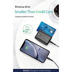 Pin Sạc Wiwu JC-08 Powertank 10000mAh Mini Powerbank Pin Dự Phòng Hỗ Trợ Sạc Nhanh - Hàng Chính Hãng - Đen