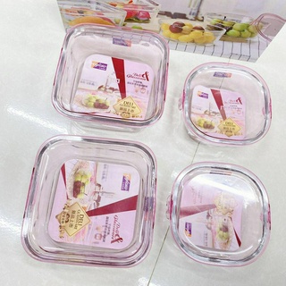 Hộp thủy tinh - bộ 4 món thủy tinh deli cao cấp có nắp tiện dụng