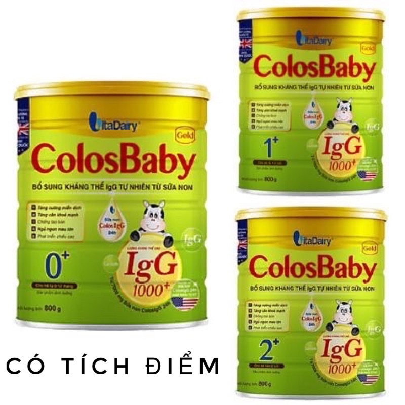 [ Chính Hãng ] Sữa ColosBaby Gold Đủ Số 0+ 1+ 2+ Lon 400g và 800g [ date mới nhất ]