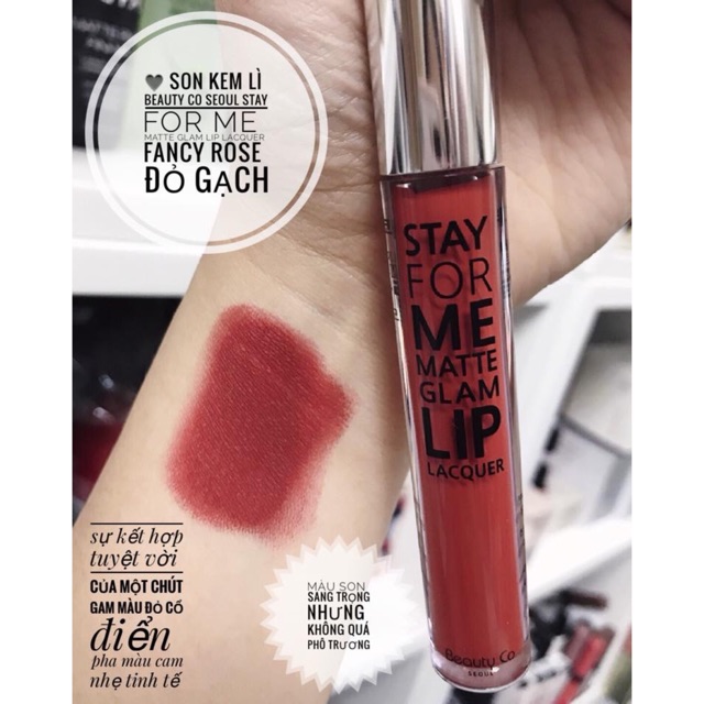 Káº¿t quáº£ hÃ¬nh áº£nh cho Stay For Me Matte Glam Lip Lacquer Fancy Rose