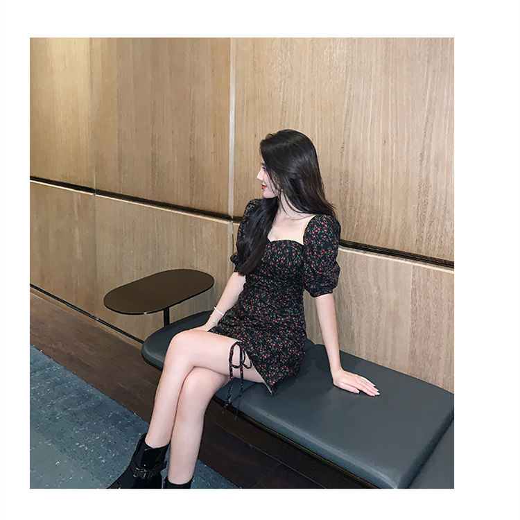 Đầm Hoa Cổ Vuông Tay Phồng Dây Rút Thời Trang Hè 2021 Cho Nữ | BigBuy360 - bigbuy360.vn