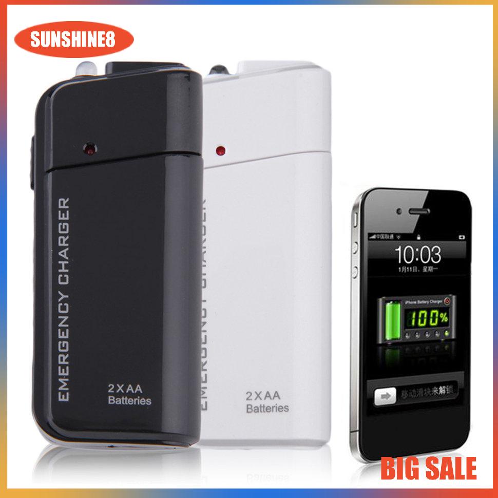 【SUN】[NEW]Universal USB Emergency Portable 2 AA Battery Power Charger for Mobile Phones