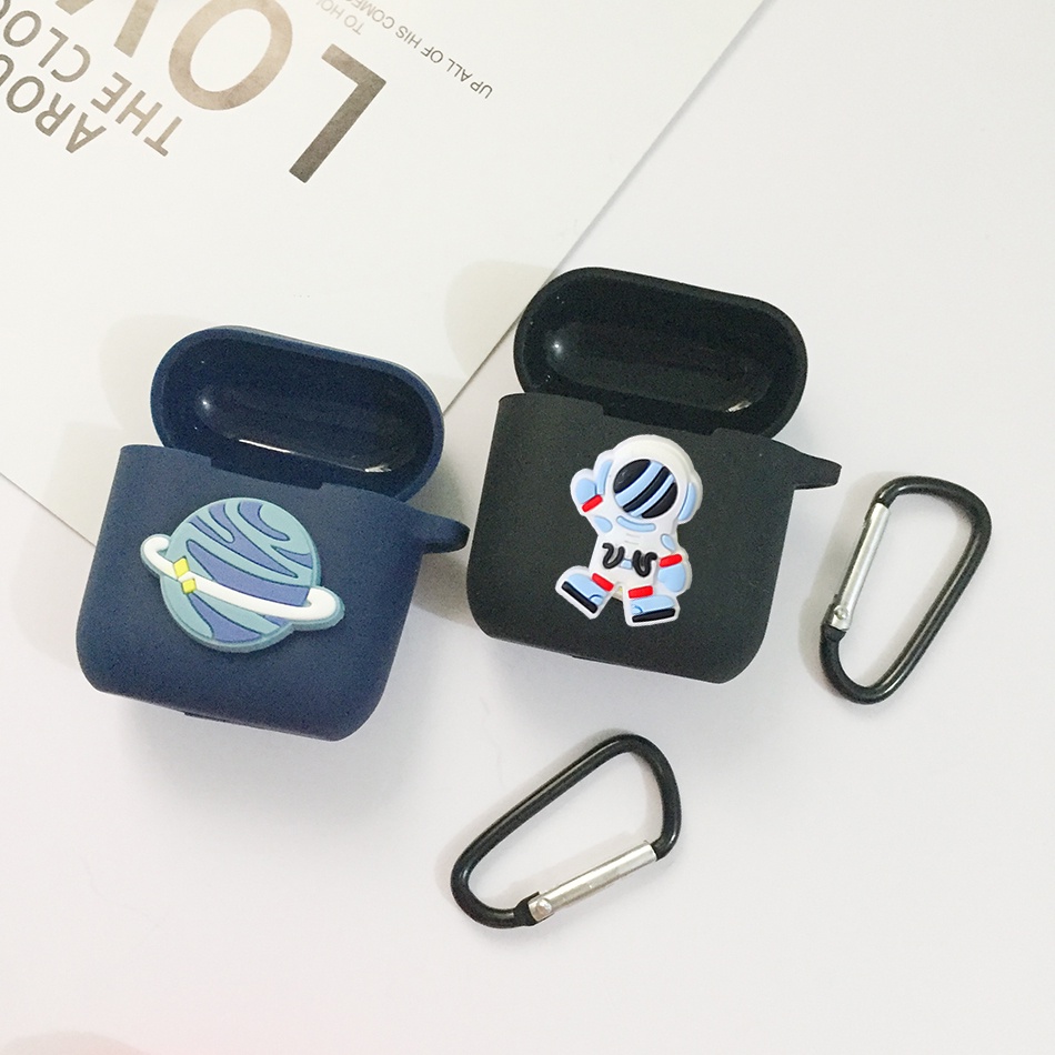 Vỏ Bảo Vệ Hộp Sạc Tai Nghe Bluetooth airpod 2 / air pod pro 3 Bằng Silicon Hình Hành Tinh Hoạt Hình Dễ Thương