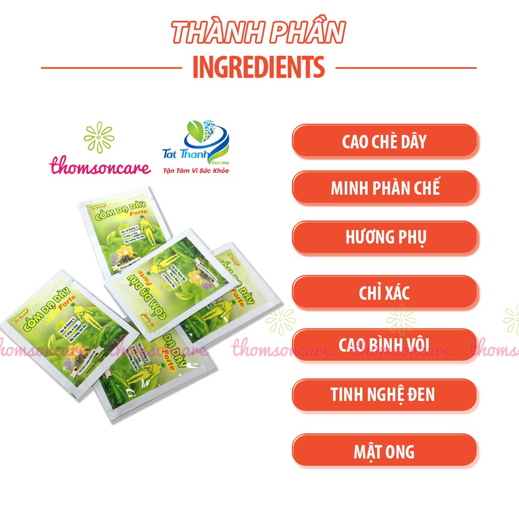 Cốm dạ dày - hỗ trợ giảm đau dạ dày, trào ngược, trung hòa dịch vị từ chè dây, nghệ đen và thảo dược