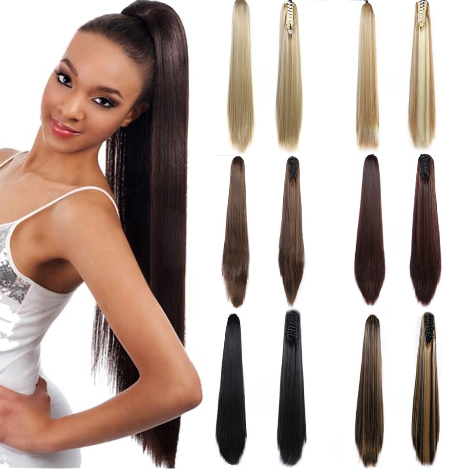 ❤️❤️❤️ Claw Clip Ponytail Long Straight Hair Ponytail Hair Extension Wig High Temperature Synthetic Wig Hair Extension