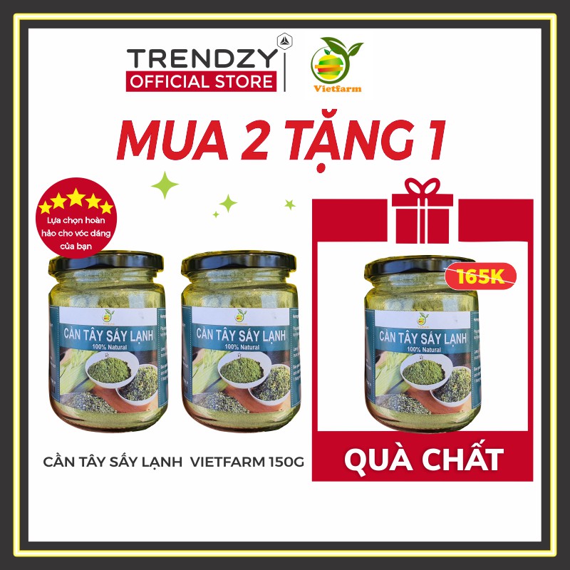 [Mua 2 tặng 1] Bột cần tây sấy lạnh hủ thuỷ tinh 150g, công nghệ Nhật Bản | Bột cần tây detox