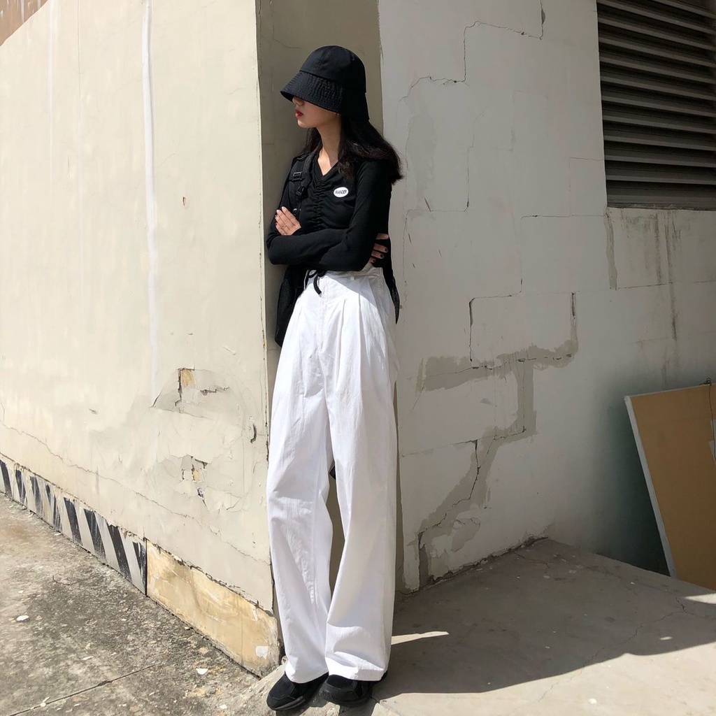 QKOOLE  Quần Jean Nữ Lưng Cao Ống Đứng Phong Cách Hàn Quốc