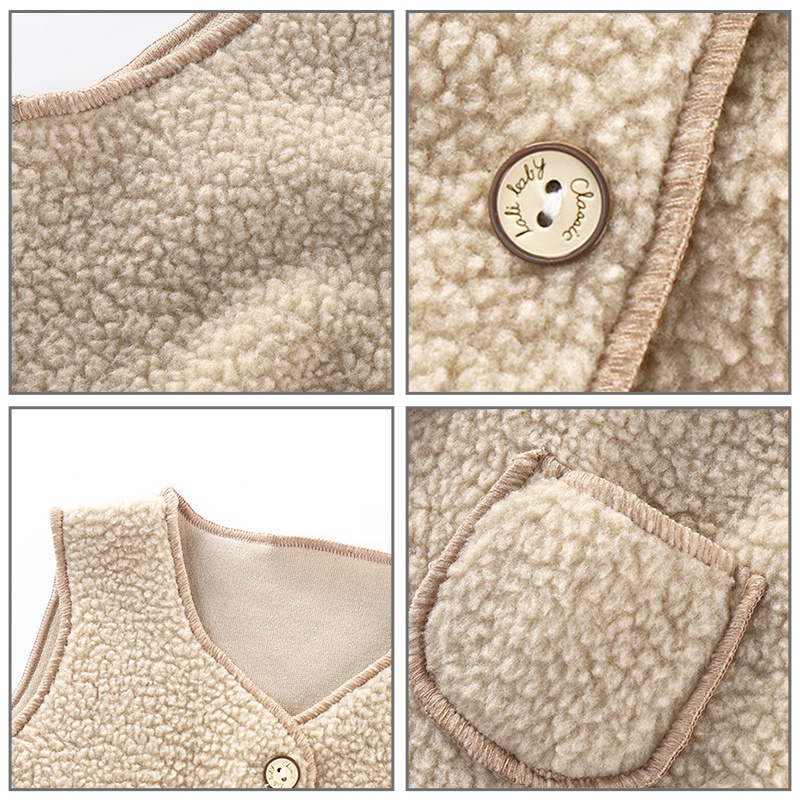 AMILA Áo Khoác Không Tay Dày Dặn Phong Cách Phương Tây Thời Trang Xuân Thu Cho Bé