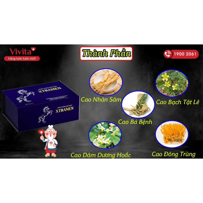 Nhất Vương Bổ Thận XTRAMEN –  Hỗ trợ tăng cường sinh lý nam, giảm quá trình mãn dục (30 viên) | BigBuy360 - bigbuy360.vn