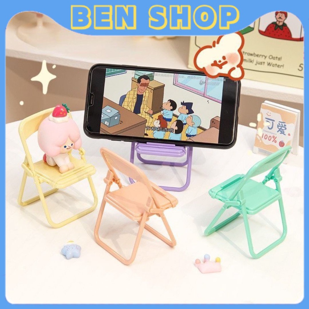 Giá Đỡ Điện Thoại Hình Ghế Đẩu Có Thể Gập Gọn Để Bàn Đa Chức Nắng Nhiều Màu Tùy Chọn - PHỤ KIỆN BEN