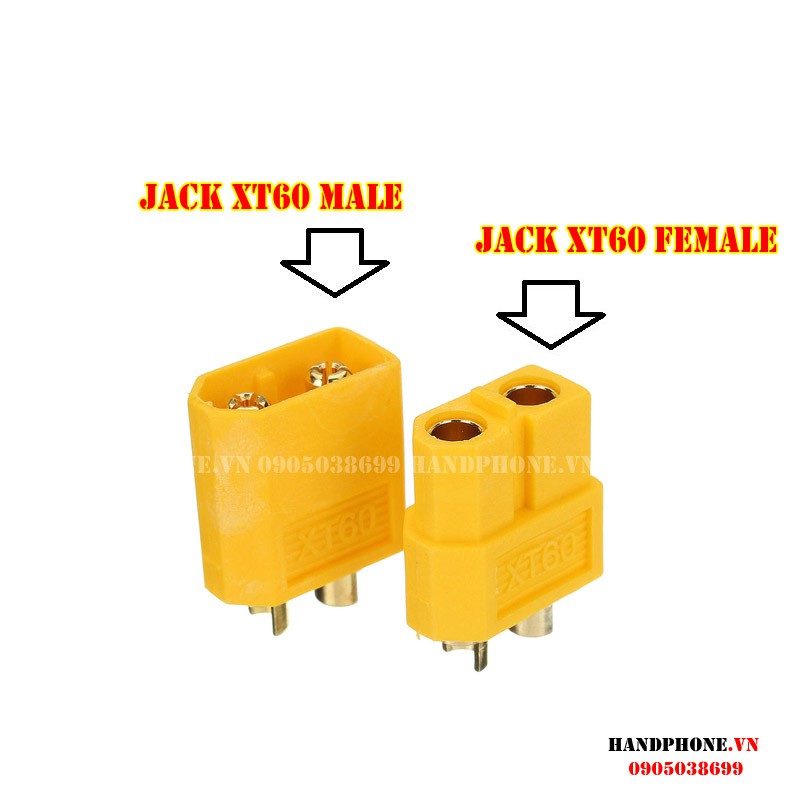 Jack cắm XT60 mạ vàng - Phích nối nguồn điện cho thiết bị điện công suất lớn