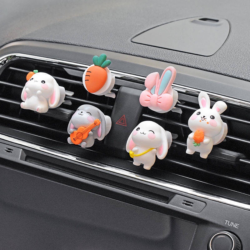 Cute Guitar Bunny Auto Perfume Car Aromatherapy Flower Creative Air Conditioning Wind Car Interior Decoration Auto department store supplies