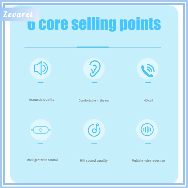 Tai Nghe Nhét Tai Zevaret A12 Có Micro Âm Thanh Hifi Chống Ồn Cho Điện Thoại Thông Minh