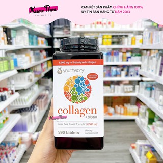 Collagen Youtheory, Viên Uống Collagen Youtheory Biotin Mỹ 390 Viên, Collagen + Biotin