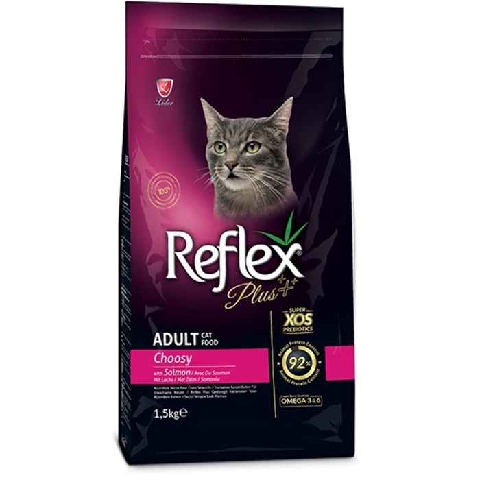 Thức ăn cho mèo kén ăn Reflex Plus Adult Cat Food Choosy Salmon 1,5kg