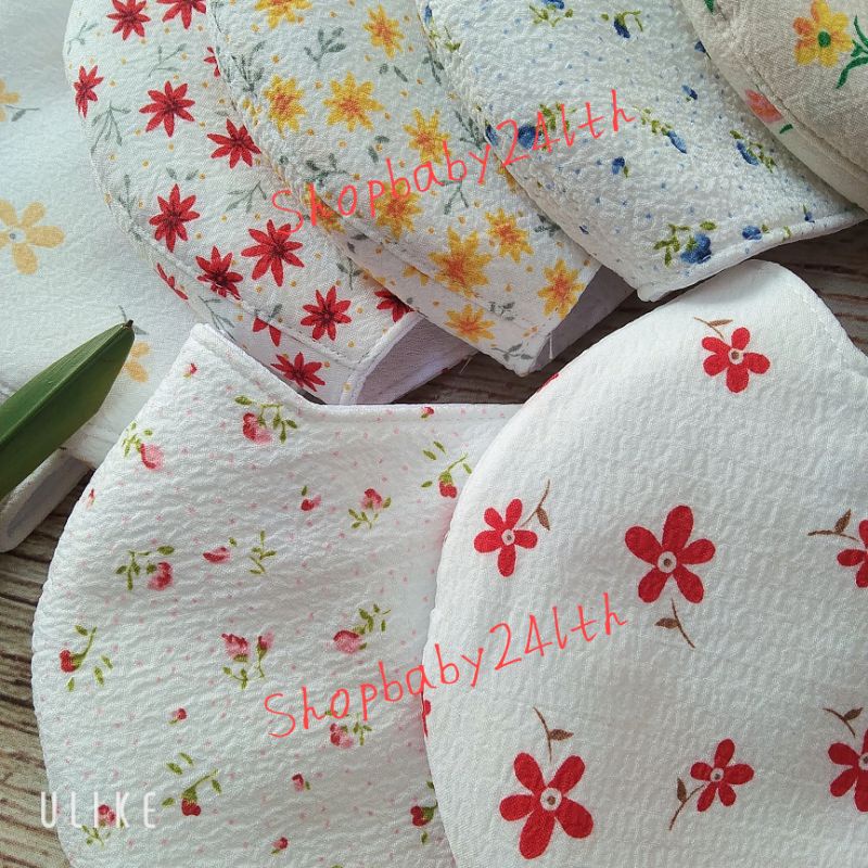 Khẩu trang vải cao cấp 3 lớp mặt vải hoạ tiết đẹp dành cho nữ chống nắng, gió lùa, thoáng mát, bảo vệ hiệu quả đi nắng