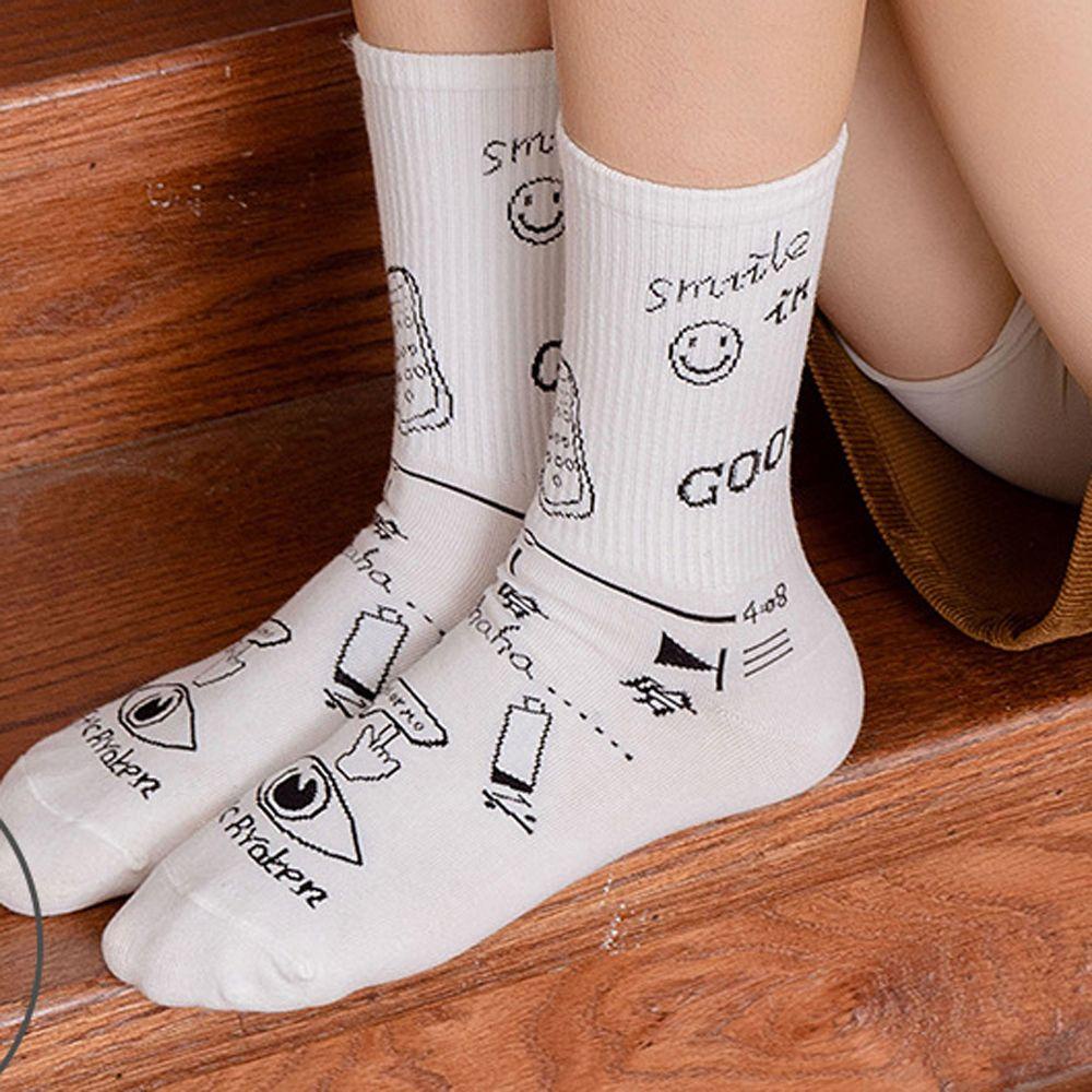 AROMA Tất In HìNh MặT CườI Dễ Thương Cho CặP Đôi