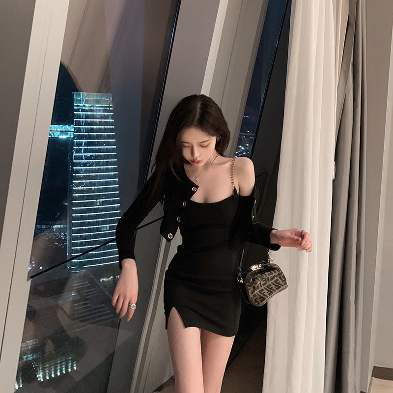 COZOK Set đầm sát nách + áo sơ mi tay dài dễ phối đồ