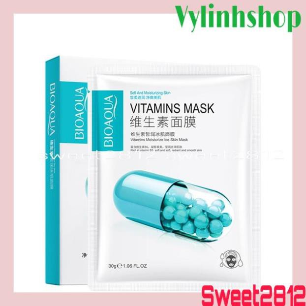 Mặt Nạ Viên Thuốc Bioaqua Vitamins Mask Soft And Moisturizing Skin Dưỡng Ẩm Se Khít Lỗ Chân Lông