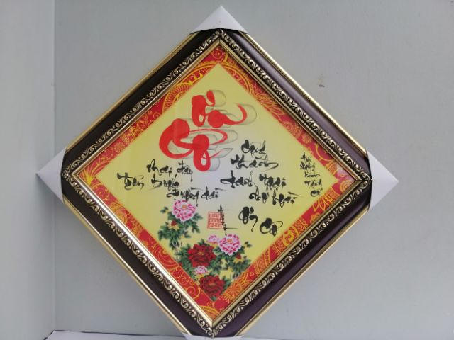 Tranh thư pháp Ơn cô kích thước 32cm x 32cm. Quà tặng tri ân thầy cô. Quà tết.