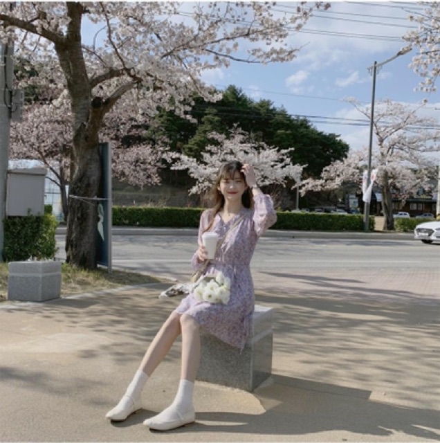 Đầm hoa Korean Street Style ulzzang kèm ảnh thật 🌸✨