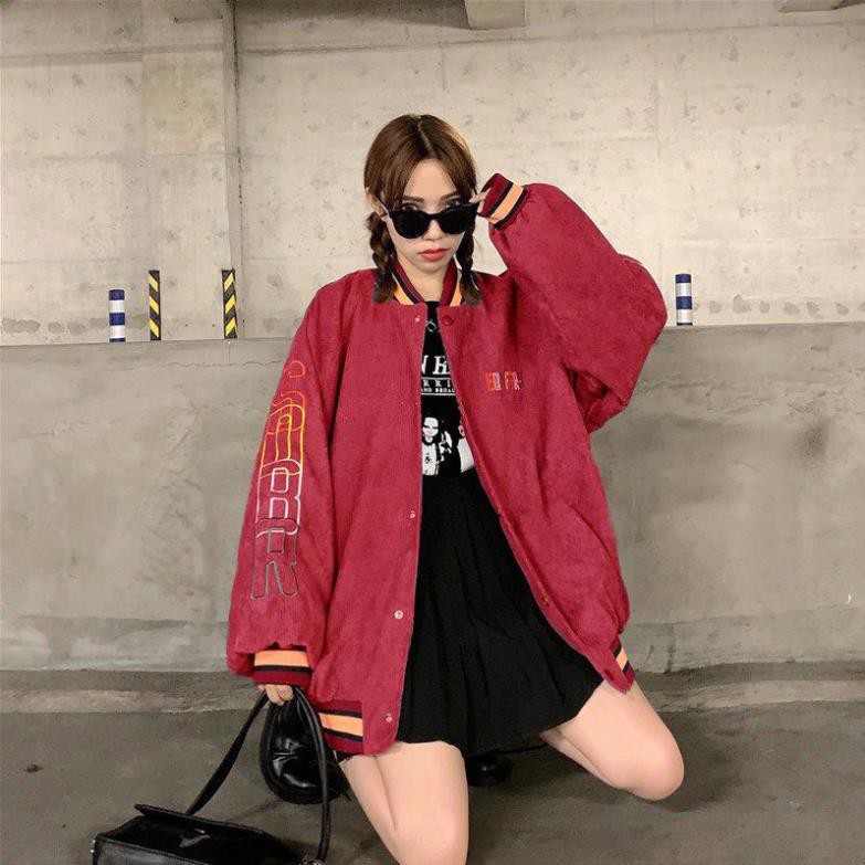 Áo Khoác Kaki Nam Nữ Unisex - Áo Jacket  Bomber Vải Nhung Siêu Hot - CUBI.STORE