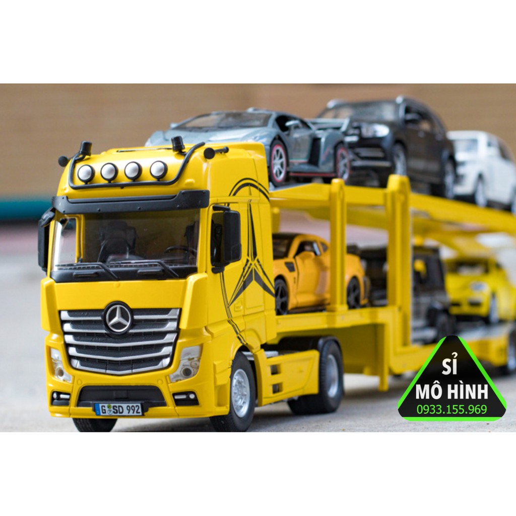 [ Sỉ Mô Hình ] Xe mô hình đầu kéo container Mercedes 1:32 Vàng