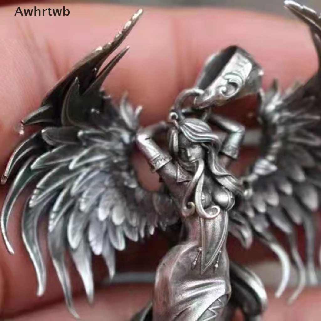 Vòng cổ Mặt Hình Thiên Thần Ác Quỷ Màu Bạc Phong Cách Vintage Cho Nam Và Nữ Mới