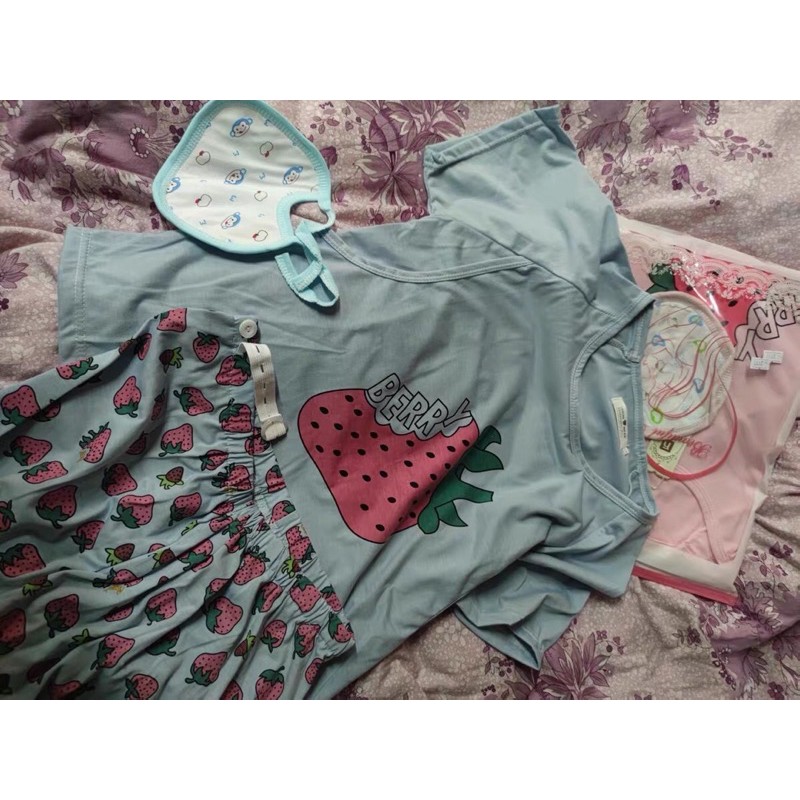 Đồ bộ bầu mặc lửng mặc nhà thoải mái hàng quảng châu