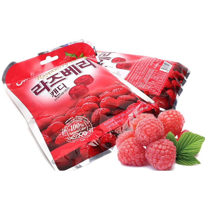 Kẹo Cứng Trái Cây Hàn Quốc Vị Mâm Xôi 100g/gói